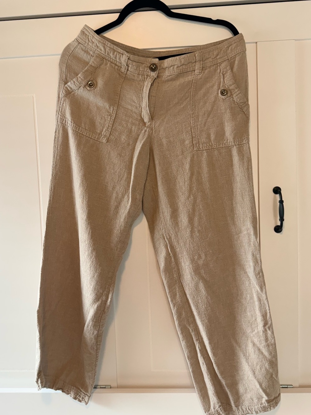 The Collection Debenham’s Casual Cotton-Twill Pants in Beige